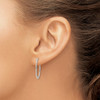 Lex & Lu Sterling Silver Hammered & Polished Hoop Earrings - 3 - Lex & Lu