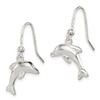 Lex & Lu Sterling Silver Polished Dolphin Dangle Earrings - 2 - Lex & Lu