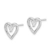 Lex & Lu Sterling Silver CZ Polished Heart Post Earrings - 2 - Lex & Lu