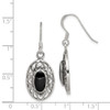 Lex & Lu Sterling Silver Oval Onyx Shepherd Hook Antiqued Earrings - 4 - Lex & Lu