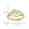 Lex & Lu 10k Yellow Gold Double Heart CZ Ring LAL96571 - 3 - Lex & Lu