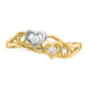 Lex & Lu 10k Yellow Gold w/Rhodium Double Heart CZ Ring LAL96572 - 5 - Lex & Lu