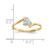 Lex & Lu 10k Yellow Gold w/Rhodium CZ Heart Ring LAL96575 - 3 - Lex & Lu