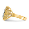 Lex & Lu 10k Yellow Gold w/Rhodium Filigree Heart Ring - 4 - Lex & Lu