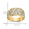 Lex & Lu 10k Yellow Gold Yellow w/Rhodium D/C Filigree Ring LAL96606 - 3 - Lex & Lu