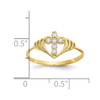 Lex & Lu 10k Yellow Gold CZ Cross Ring LAL96608 - 3 - Lex & Lu