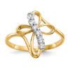 Lex & Lu 10k Yellow Gold CZ Cross Ring LAL96609 - Lex & Lu