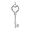Lex & Lu Sterling Silver Open Heart Top Large Key Pendant - Lex & Lu