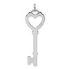 Lex & Lu Sterling Silver Open Heart Top Large Key Pendant - 4 - Lex & Lu