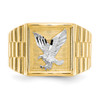 Lex & Lu 10k Yellow Gold w/Rhodium Men's Eagle Ring LAL96618 - 5 - Lex & Lu