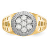 Lex & Lu 10k Yellow Gold w/Rhodium Men's CZ Cluster Ring - 5 - Lex & Lu