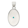 Lex & Lu Sterling Silver Turquoise Polished Oval Pendant - 4 - Lex & Lu