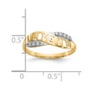 Lex & Lu 10k Yellow Gold w/Rhodium CZ I Love You Ring - 4 - Lex & Lu