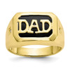 Lex & Lu 10k Yellow Gold Men's Diamond and Black Onyx DAD Ring 10 LAL96636 - Lex & Lu