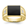 Lex & Lu 10k Yellow Gold Men's Diamond and Black Onyx Ring 10 LAL96637 - Lex & Lu