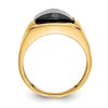 Lex & Lu 10k Yellow Gold Men's Diamond and Black Onyx Ring 10 LAL96638 - 2 - Lex & Lu