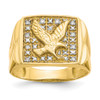 Lex & Lu 10k Yellow Gold w/Rhodium .10ct Diamond Men's Eagle Ring Size 10 - Lex & Lu