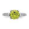 Lex & Lu 10k White Gold Diamond and Peridot Ring 10 - 5 - Lex & Lu