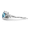 Lex & Lu 10k White Gold Diamond and Blue Topaz Ring - 4 - Lex & Lu