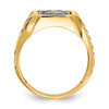 Lex & Lu 10k Yellow Gold Blue Acrylic Men's Masonic Ring LAL96652 - 2 - Lex & Lu