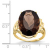 Lex & Lu 10k Yellow Gold Smoky Quartz Ring - 3 - Lex & Lu