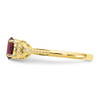 Lex & Lu 10k Yellow Gold Garnet Diamond Ring 10XB27 - 4 - Lex & Lu