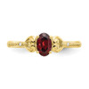 Lex & Lu 10k Yellow Gold Garnet Diamond Ring 10XB27 - 5 - Lex & Lu