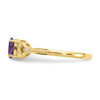 Lex & Lu 10k Yellow Gold Amethyst Diamond Ring 10XB27 - 4 - Lex & Lu