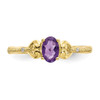 Lex & Lu 10k Yellow Gold Amethyst Diamond Ring 10XB27 - 5 - Lex & Lu