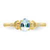 Lex & Lu 10k Yellow Gold Aquamarine Diamond Ring 10XB27 - 5 - Lex & Lu