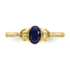 Lex & Lu 10k Yellow Gold Sapphire Diamond Ring 10XB28 - 5 - Lex & Lu