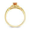 Lex & Lu 10k Yellow Gold Citrine Diamond Ring 10XB28 - 2 - Lex & Lu