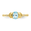 Lex & Lu 10k Yellow Gold Light Swiss Blue Topaz Diamond Ring 10XB28 - 5 - Lex & Lu