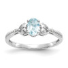 Lex & Lu 10k White Gold Aquamarine Diamond Ring 10XB28 - Lex & Lu