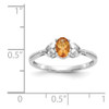 Lex & Lu 10k White Gold Citrine Diamond Ring 10XB29 - 3 - Lex & Lu