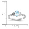 Lex & Lu 10k White Gold Light Swiss Blue Topaz Diamond Ring 10XB29 - 3 - Lex & Lu