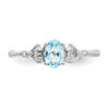 Lex & Lu 10k White Gold Light Swiss Blue Topaz Diamond Ring 10XB29 - 5 - Lex & Lu