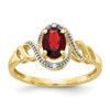 Lex & Lu 10k Yellow Gold Garnet Diamond Ring 10XB29 - Lex & Lu
