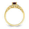 Lex & Lu 10k Yellow Gold Garnet Diamond Ring 10XB29 - 2 - Lex & Lu