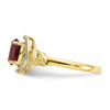 Lex & Lu 10k Yellow Gold Garnet Diamond Ring 10XB29 - 4 - Lex & Lu