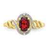 Lex & Lu 10k Yellow Gold Garnet Diamond Ring 10XB29 - 5 - Lex & Lu