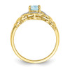 Lex & Lu 10k Yellow Gold Aquamarine Diamond Ring 10XB30 - 2 - Lex & Lu