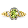 Lex & Lu 10k Yellow Gold Peridot Diamond Ring 10XB30 - 5 - Lex & Lu