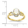 Lex & Lu 10k Yellow Gold Opal Diamond Ring 10XB30 - 3 - Lex & Lu