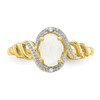 Lex & Lu 10k Yellow Gold Opal Diamond Ring 10XB30 - 5 - Lex & Lu