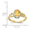 Lex & Lu 10k Yellow Gold Citrine Diamond Ring 10XB30 - 3 - Lex & Lu