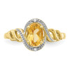 Lex & Lu 10k Yellow Gold Citrine Diamond Ring 10XB30 - 5 - Lex & Lu