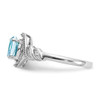 Lex & Lu 10k White Gold Aquamarine Diamond Ring 10XB31 - 4 - Lex & Lu