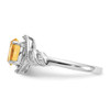 Lex & Lu 10k White Gold Citrine Diamond Ring 10XB32 - 4 - Lex & Lu