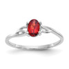 Lex & Lu 10k White Gold Polished Geniune Garnet Birthstone Ring 10XBR1 LAL96719 - Lex & Lu